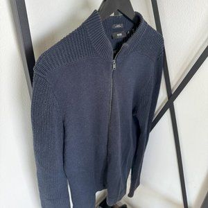 HUGO BOSS | SLIM FIT COTTON WOOL NAVY SWEATER